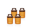 The Mia Akasya Kulplu Cam Kavanoz Seti Amber 4 Parça 700 Ml