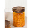 The Mia Akasya Yuvarlak Cam Kavanoz Amber 850 Ml