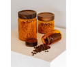 The Mia Akasya Yuvarlak Cam Kavanoz Amber 850 Ml