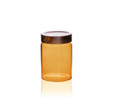 The Mia Akasya Yuvarlak Cam Kavanoz Amber 850 Ml