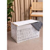The Mia Cesta Hasır Organizer Sepet Beyaz 57x36x37 Cm