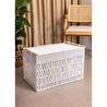 The Mia Cesta Hasır Organizer Sepet Beyaz 57x36x37 Cm