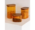 The Mia Akasya Dikdörtgen Cam Kavanoz Amber 1200 Ml