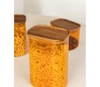 The Mia Akasya Dikdörtgen Cam Kavanoz Amber 1200 Ml