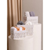 The Mia Cesta Hasır Organizer Sepet Beyaz 26x18x16 Cm