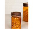 The Mia Akasya Yuvarlak Cam Kavanoz Seti Amber 6 Parça 250 Ml