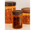 The Mia Akasya Yuvarlak Cam Kavanoz Seti Amber 6 Parça 250 Ml