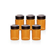 The Mia Akasya Yuvarlak Cam Kavanoz Seti Amber 6 Parça 250 Ml