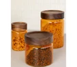 The Mia Akasya Yuvarlak Cam Kavanoz Amber 500 Ml
