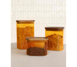 The Mia Akasya Dikdörtgen Cam Kavanoz Amber 500 Ml