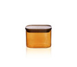 The Mia Akasya Dikdörtgen Cam Kavanoz Amber 500 Ml