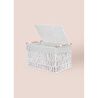 The Mia Cesta Hasır Organizer Sepet Beyaz 52x30x32 Cm