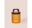 The Mia Akasya Kulplu Cam Kavanoz Amber 700 Ml