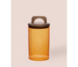 The Mia Akasya Kulplu Cam Kavanoz Amber 1000 Ml