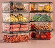 Vienev 8'li 775 Ml Buzdolabı Düzenleyici Organizer Mikrodalgaya Uygun Difriz Saklama Kabı Gri