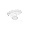 The Mia Ayaklı Cam Sunum Tabağı Oval 31x20x12 Cm Cam0498