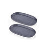 The Mia Noon Oval Servis 2li Gri 29 Cm