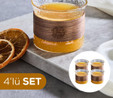 Vienev 4'lü Set Ahşap Gövdeli Cam Bardak 180 Ml