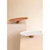 The Mia Limoges Ahşap Ayaklı Servis Tabağı Terracota 34x17x6,5 Cm