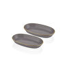 The Mia Basic Oval Servis Gri 2li Set 29cm