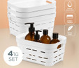 Vienev 4'lü 3,8 Litre Delikli Saklama Kutusu Beyaz