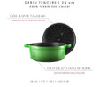 Voeux Kitchenware Forêt Yeşil Derin Döküm Tencere 24 Cm
