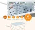 Vienev 4'lü Kapaklı 3,8 Litre Delikli Saklama Kutusu Beyaz