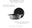 Voeux Kitchenware Gracieuse Gri Sığ Döküm Tencere 24 Cm
