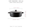 Voeux Kitchenware Elegance Siyah Sığ Döküm Tencere 28 Cm