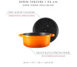 Voeux Kitchenware Amusant Turuncu Derin Döküm Tencere 24 Cm