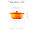 Voeux Kitchenware Amusant Turuncu Derin Döküm Tencere 24 Cm
