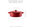 Voeux Kitchenware L'amour Kırmızı Sığ Döküm Tencere 28 Cm