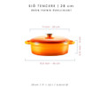 Voeux Kitchenware Amusant Turuncu Sığ Döküm Tencere 28 Cm