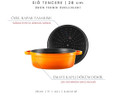 Voeux Kitchenware Amusant Turuncu Sığ Döküm Tencere 28 Cm