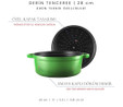 Voeux Kitchenware Forêt Yeşil Derin Döküm Tencere 28 Cm