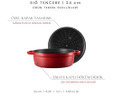 Voeux Kitchenware L'amour Kırmızı Sığ Döküm Tencere 24 Cm
