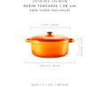 Voeux Kitchenware Amusant Turuncu Derin Döküm Tencere 28 Cm