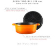 Voeux Kitchenware Amusant Turuncu Derin Döküm Tencere 28 Cm