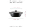 Voeux Kitchenware Elegance Siyah Sığ Döküm Tencere 24 Cm