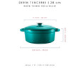 Voeux Kitchenware Profond Turkuaz Derin Döküm Tencere 28 Cm