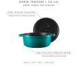 Voeux Kitchenware Profond Turkuaz Derin Döküm Tencere 24 Cm