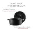 Voeux Kitchenware Elegance Siyah Derin Döküm Tencere 28 Cm