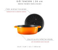 Voeux Kitchenware Amusant Turuncu Sığ Döküm Tencere 24 Cm
