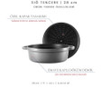 Voeux Kitchenware Gracieuse Gri Sığ Döküm Tencere 28 Cm