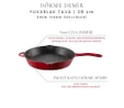 Voeux Kitchenware L'amour Kırmızı Yardımcı Kulplu Döküm Tava 28 Cm