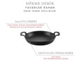 Voeux Kitchenware Elegance Siyah Yuvarlak Döküm Sahan Ve Ahşap Nihale 22 Cm