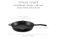 Voeux Kitchenware Elegance Siyah Yardımcı Kulplu Döküm Tava 28 Cm