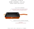 Voeux Kitchenware Amusant Turuncu Döküm Kare Izgara Tava 25 Cm