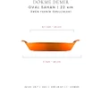 Voeux Kitchenware Amusant Turuncu Oval Döküm Sahan Ve Ahşap Nihale 20 Cm
