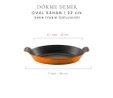 Voeux Kitchenware Amusant Turuncu Oval Döküm Sahan Ve Ahşap Nihale 20 Cm